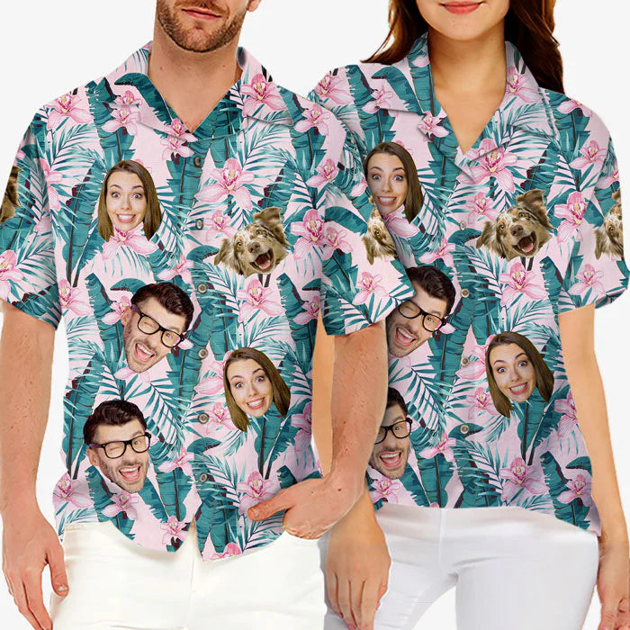Custom Photo Unisex Tropical Hawaiian Aloha Shirt - Personalized Summer Vacation And Travel Gifts For Family, Dog Cat Lovers - Tropical Vibes Only