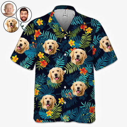 Custom Photo Unisex Tropical Hawaiian Aloha Shirt - Personalized Summer Vacation And Travel Gifts For Family, Dog Cat Lovers - Tropical Vibes Only